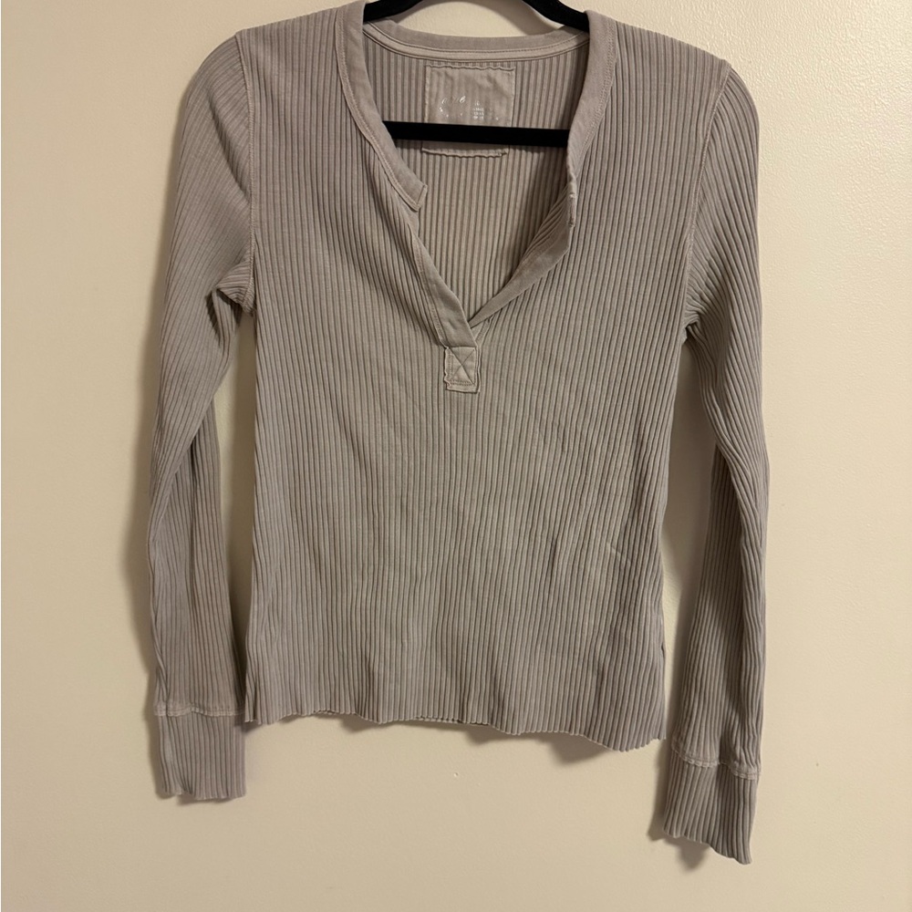 Aerie Ribbed Long Sleeve Top